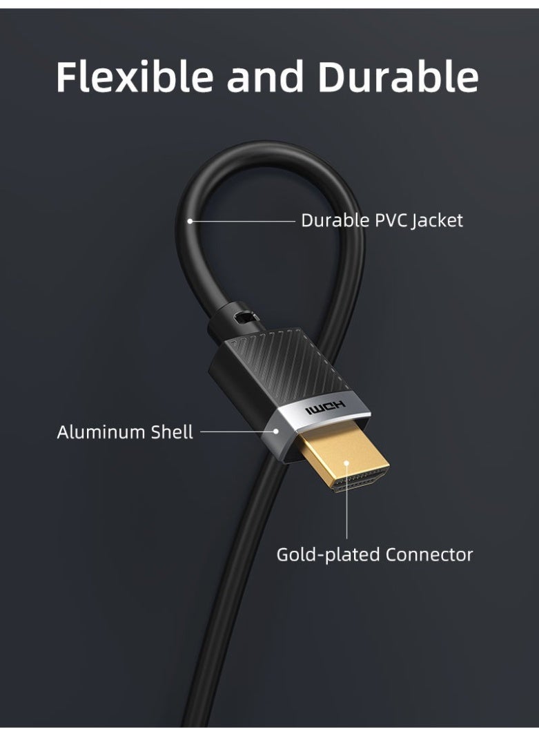 CABLETIME HDMI 2.0 CABLE 4K 60HZ HIGH SPEED 18GBPS HDR UHD VIDEO CABLE COMPATIBLE WITH TV COMPUTER LAPTOP PROJECTOR MONITOR GAMING CONSOLE PS4 PS5 XBOX BLU RAY - Image 3